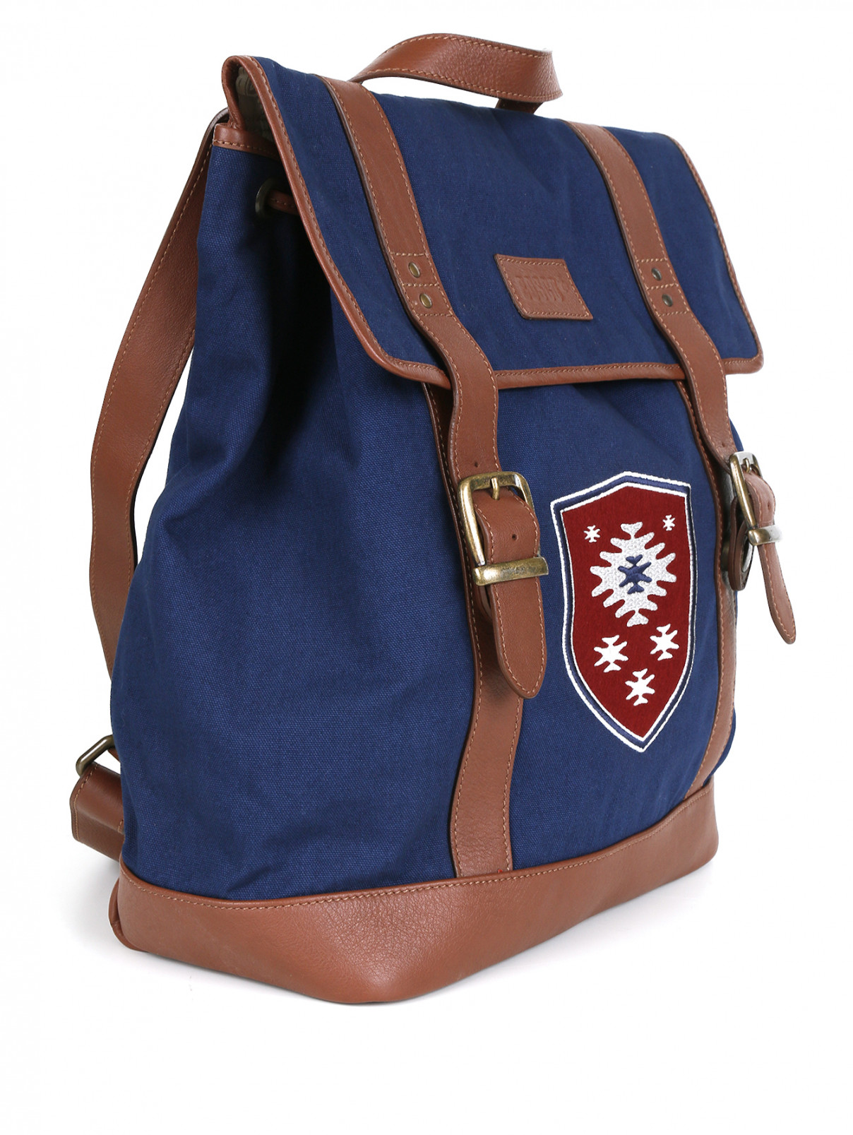 Рюкзак с кожаной отделкой и аппликацией BOSCO  –  Обтравка1  – Цвет:  Синий