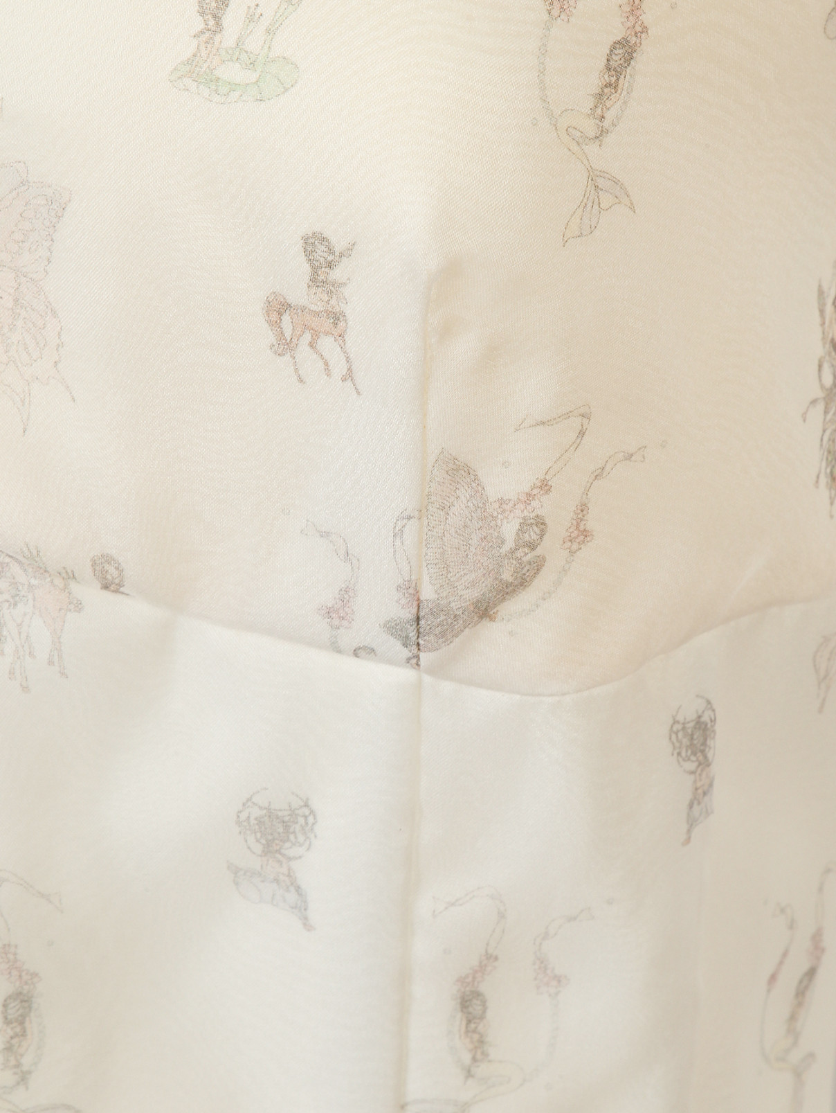Платье-миди из шелка с узором Руж  –  Деталь  – Цвет:  Белый