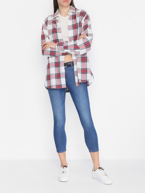 Укороченные джинсы из смешанного хлопка Calvin Klein Jeans - МодельОбщийВид