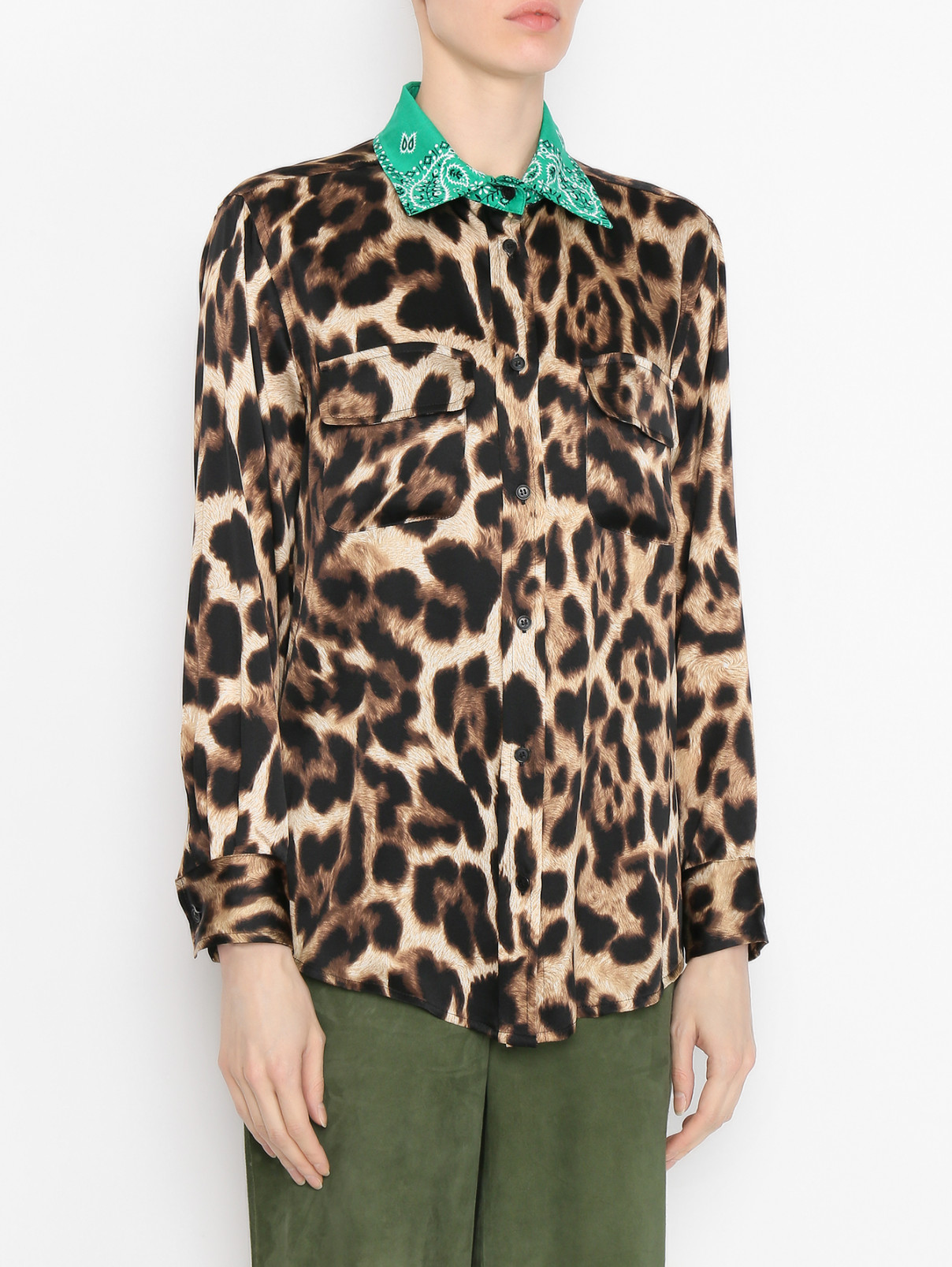 Блуза из шелка с узором Forte Dei Marmi Couture  –  МодельВерхНиз  – Цвет:  Узор