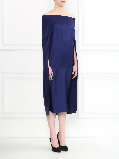 Платье свободного фасона из шелка на резинке  Veronique Branquinho - Модель Общий вид