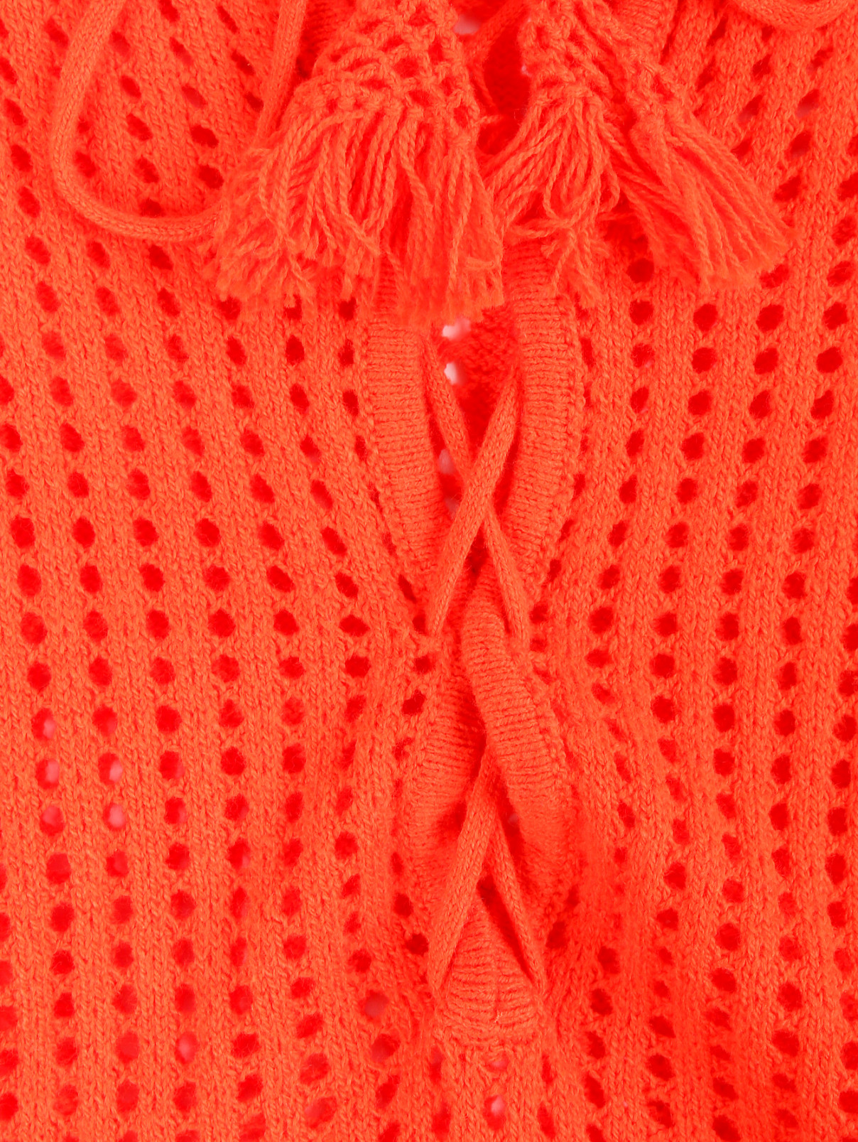Джемпер из смешанного хлопка фактурной вязки Manoush  –  Деталь  – Цвет:  Красный