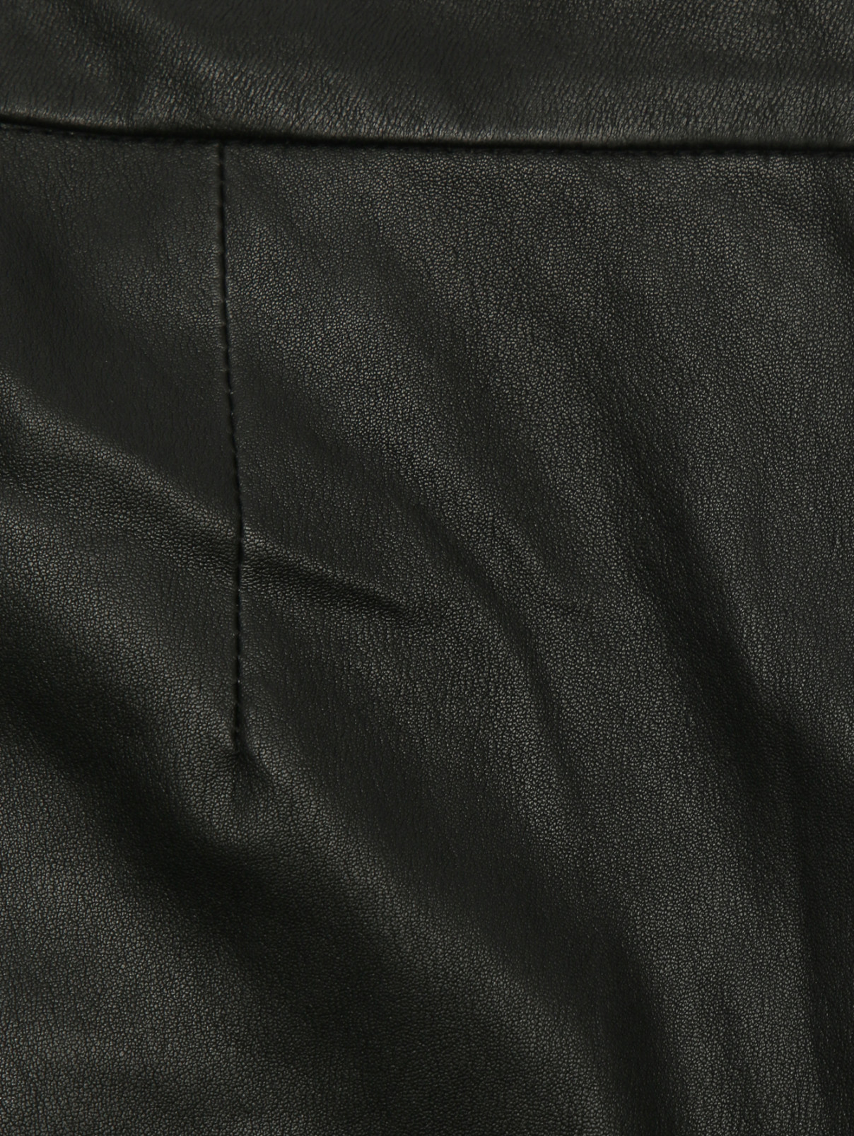 Брюки узкие из кожи декорированные шнуровкой Zoe Karssen  –  Деталь1  – Цвет:  Черный