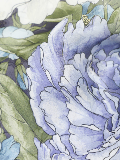 Платок из шелка с цветочным узором Emilio Conte - Деталь
