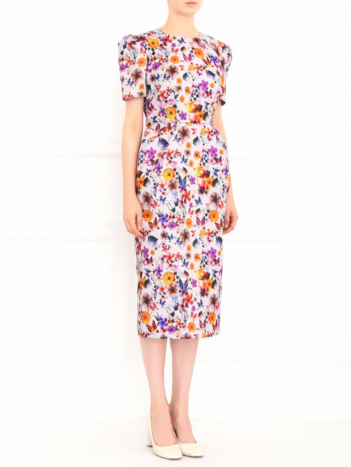 Платье-миди с цветочным узором Kira Plastinina - Модель Общий вид