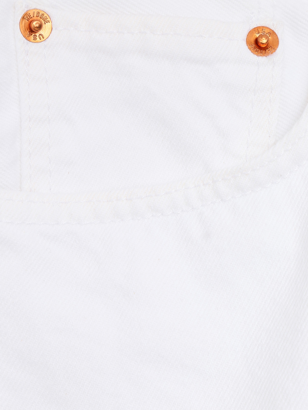 Джинсы из хлопка с карманами Re/Done  –  Деталь  – Цвет:  Белый