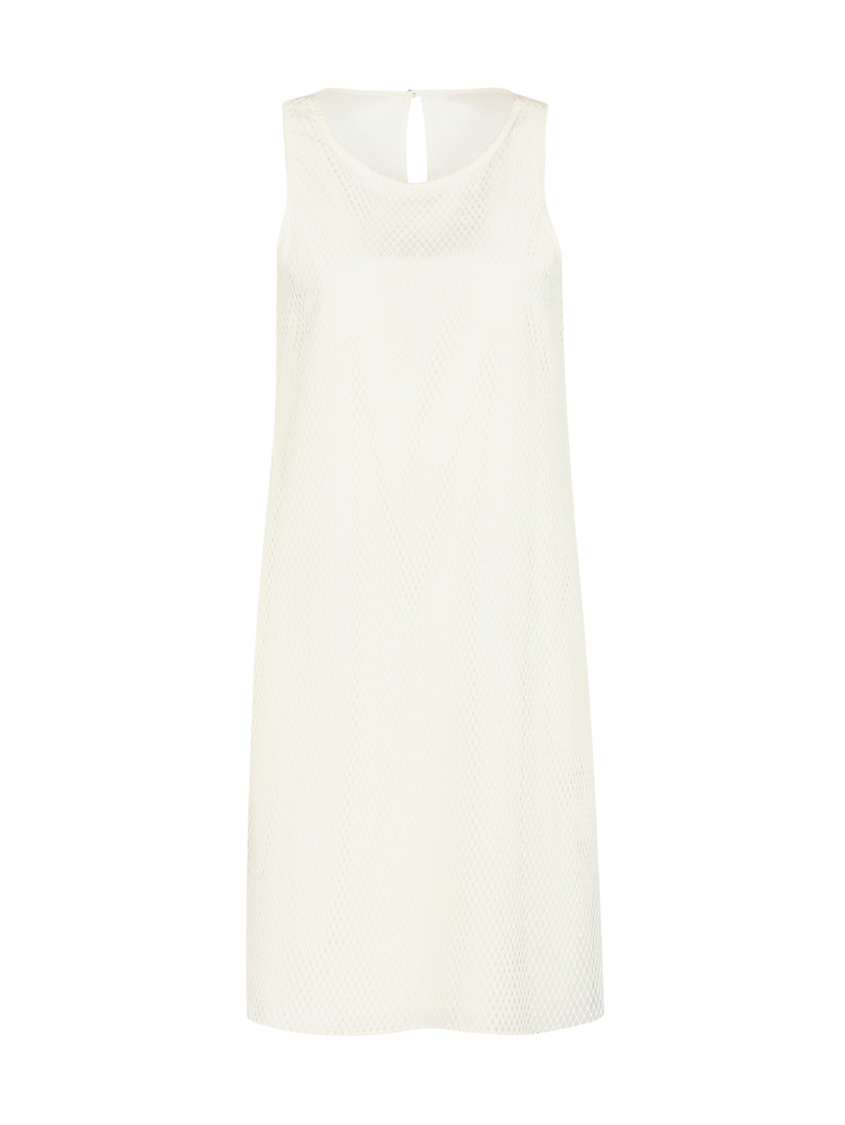 Платье из шелка с сеткой Rag & Bone  –  Общий вид  – Цвет:  Белый