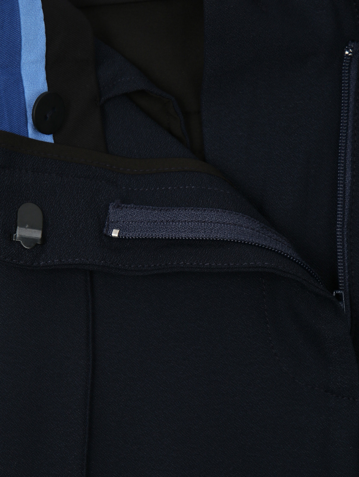 Широкие брюки-клеш из вискозы Diane von Furstenberg  –  Деталь1  – Цвет:  Синий