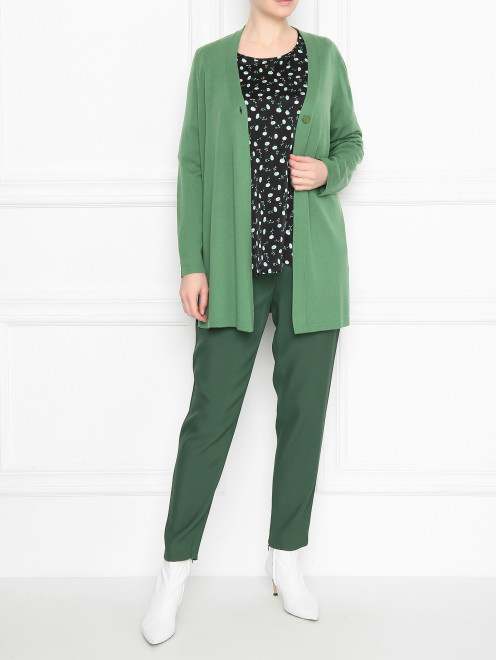 Блуза из ткани с принтом Marina Rinaldi - МодельОбщийВид
