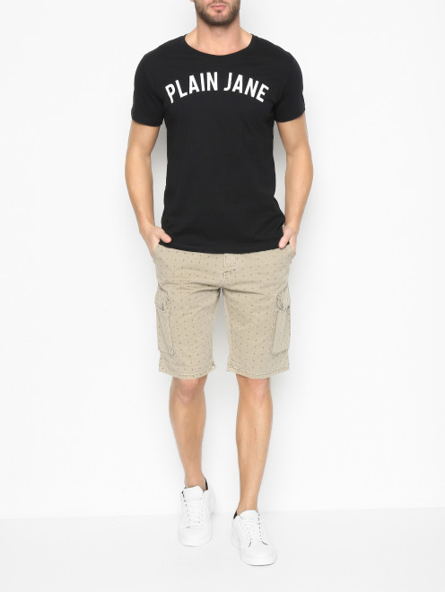Футболка из хлопка с логотипом Plain Jane Homme - МодельОбщийВид