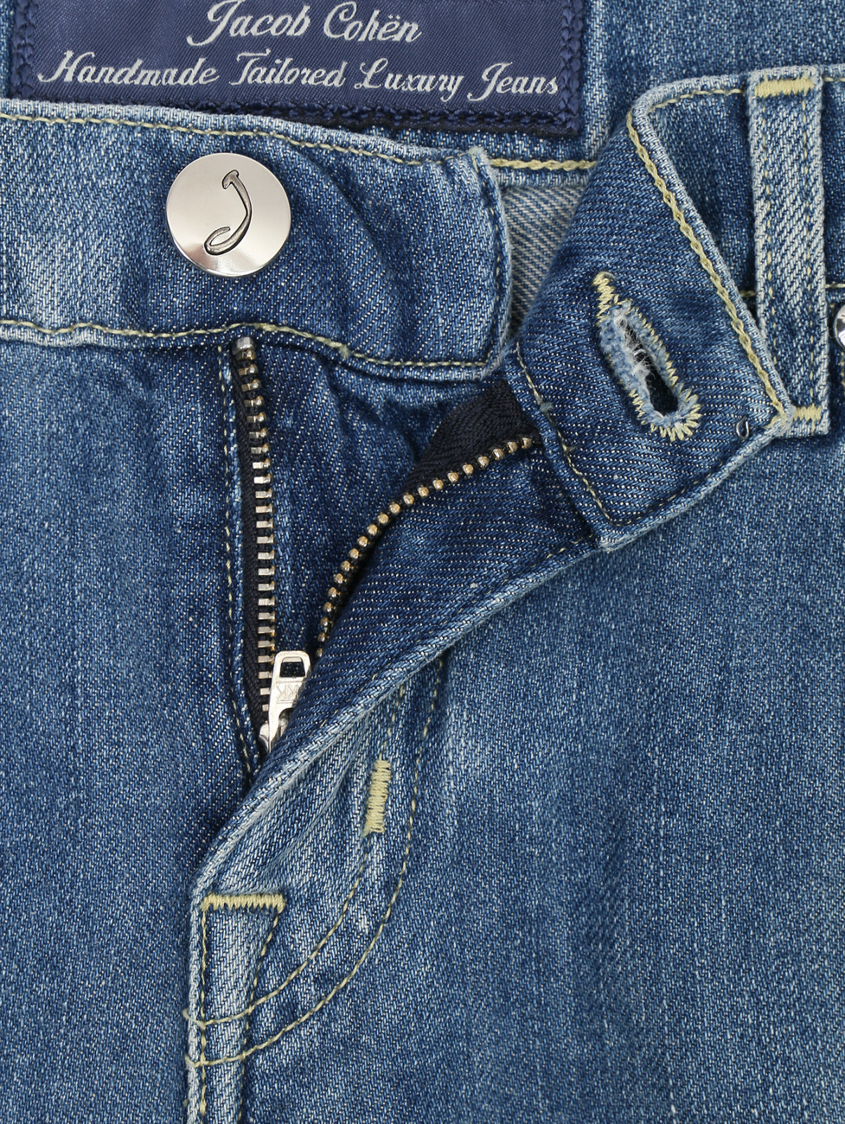 Шорты джинсовые с вышивкой Jacob Cohen  –  Деталь1  – Цвет:  Синий
