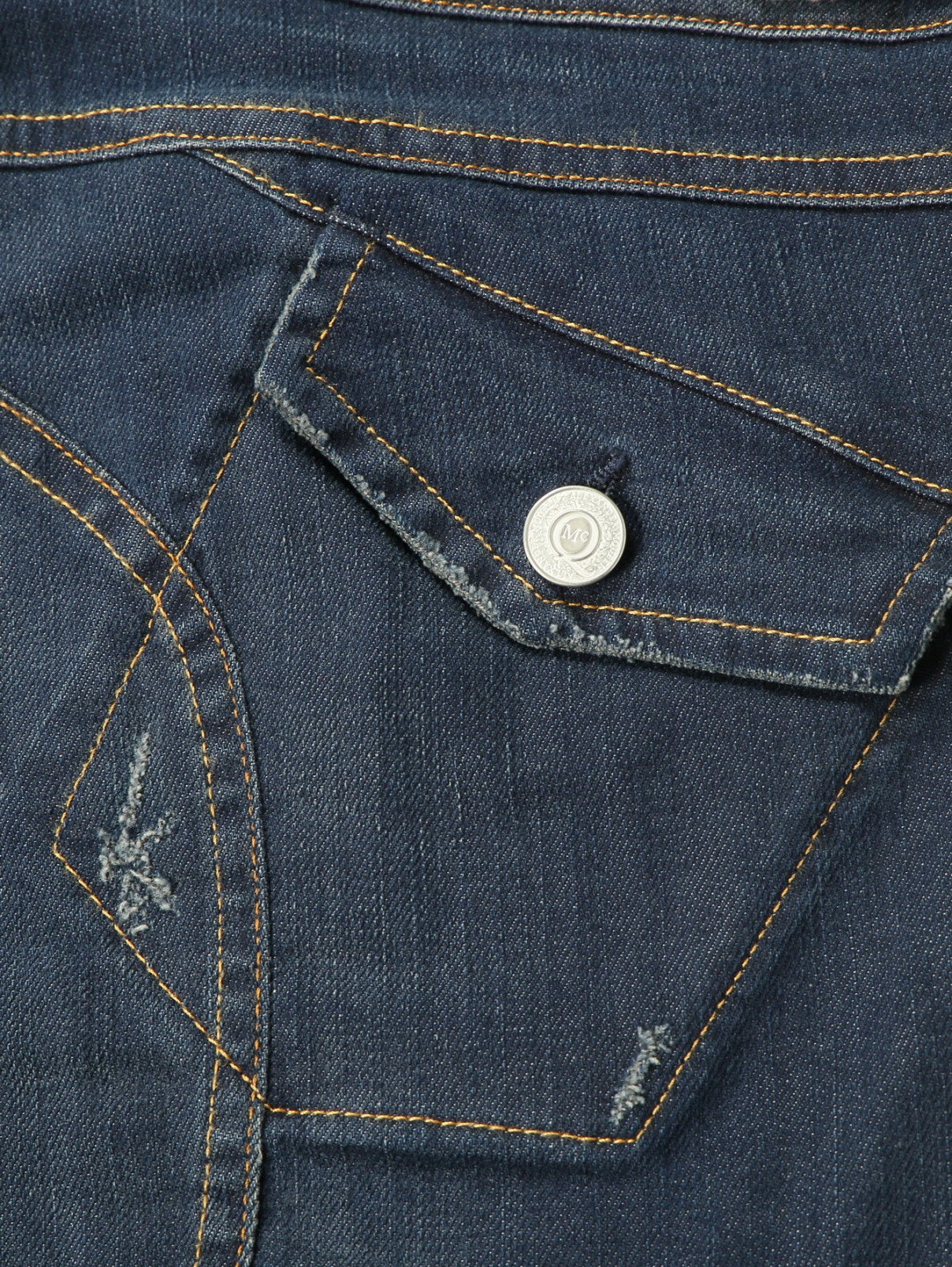 Укороченные джинсы с накладными карманами MC Alexander McQueen  –  Деталь  – Цвет:  Синий