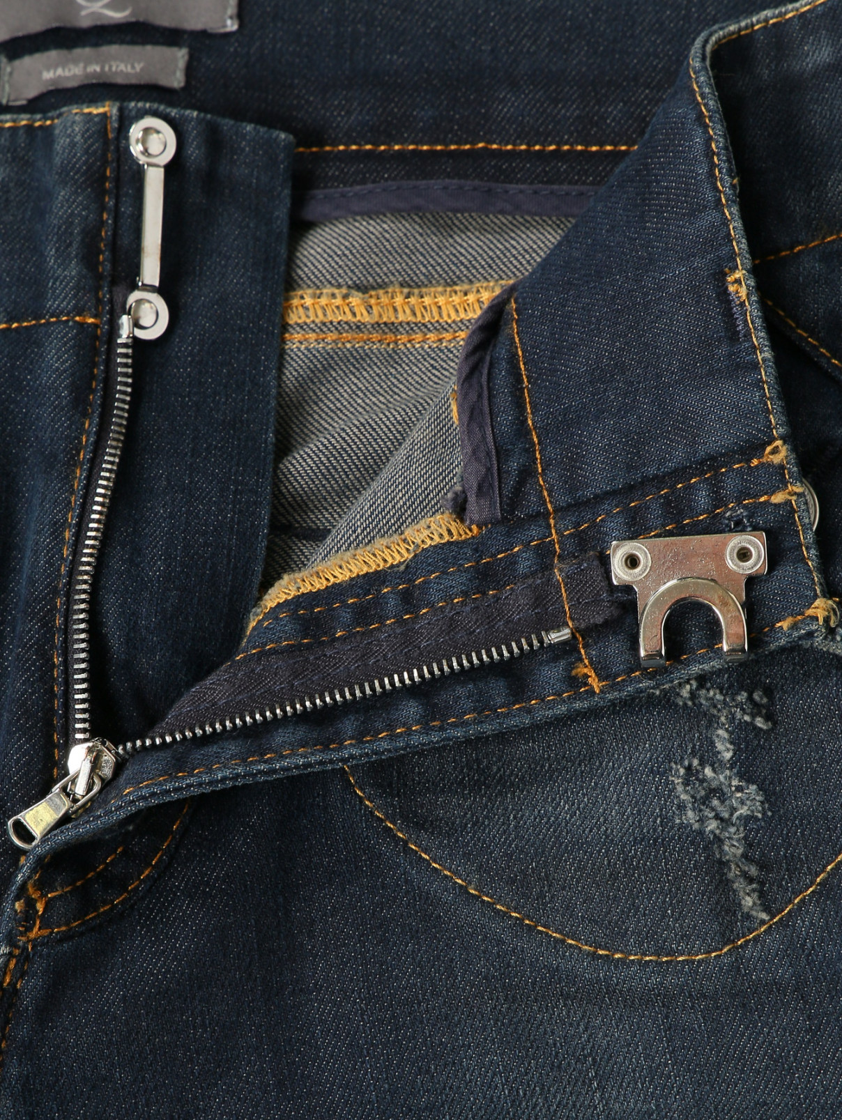Укороченные джинсы с накладными карманами MC Alexander McQueen  –  Деталь1  – Цвет:  Синий