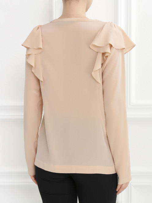 Блуза из шелка с декоративной отделкой - Модель Верх-Низ1