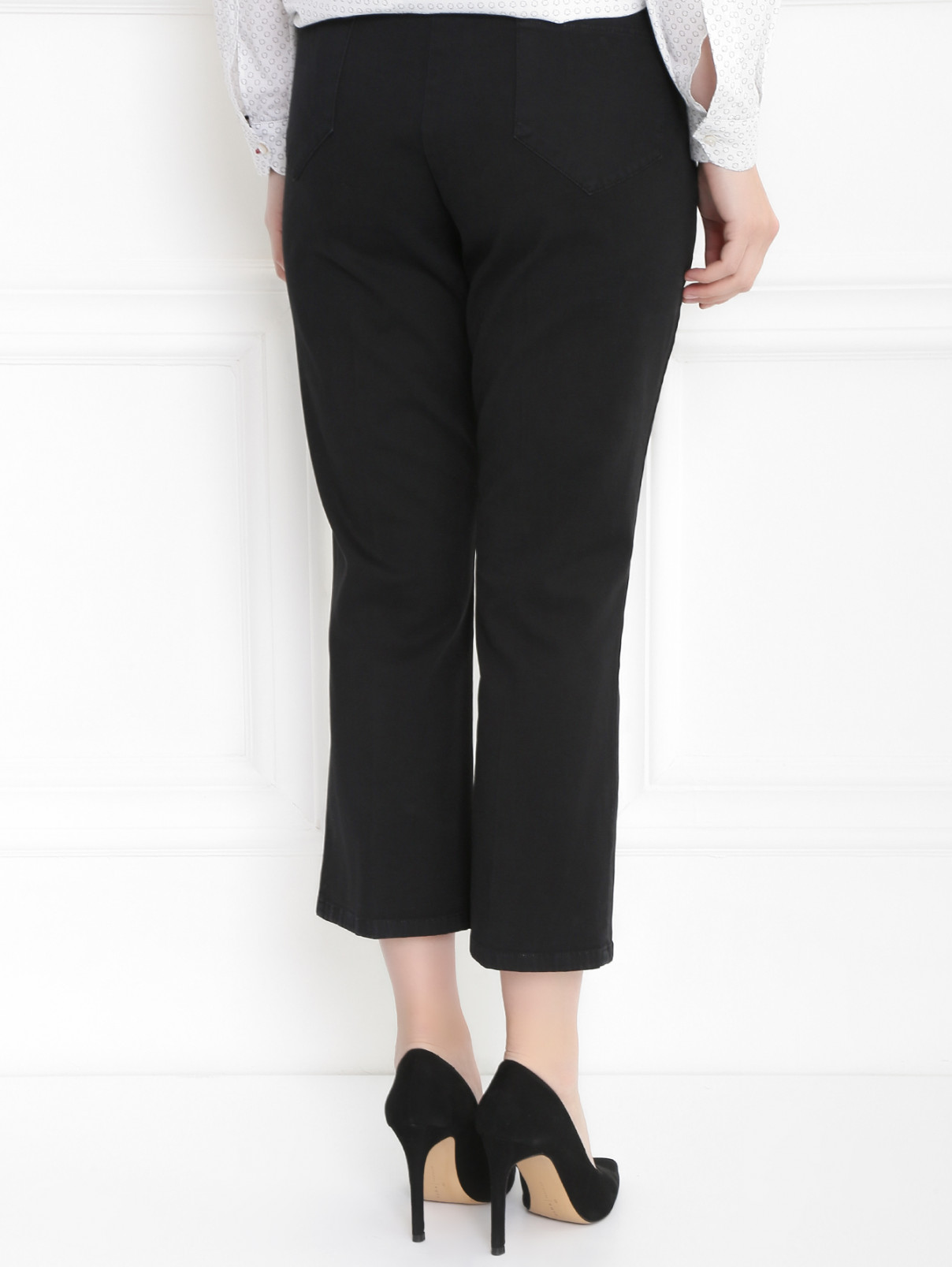 Укороченные брюки-клеш Marina Sport  –  МодельВерхНиз1  – Цвет:  Черный