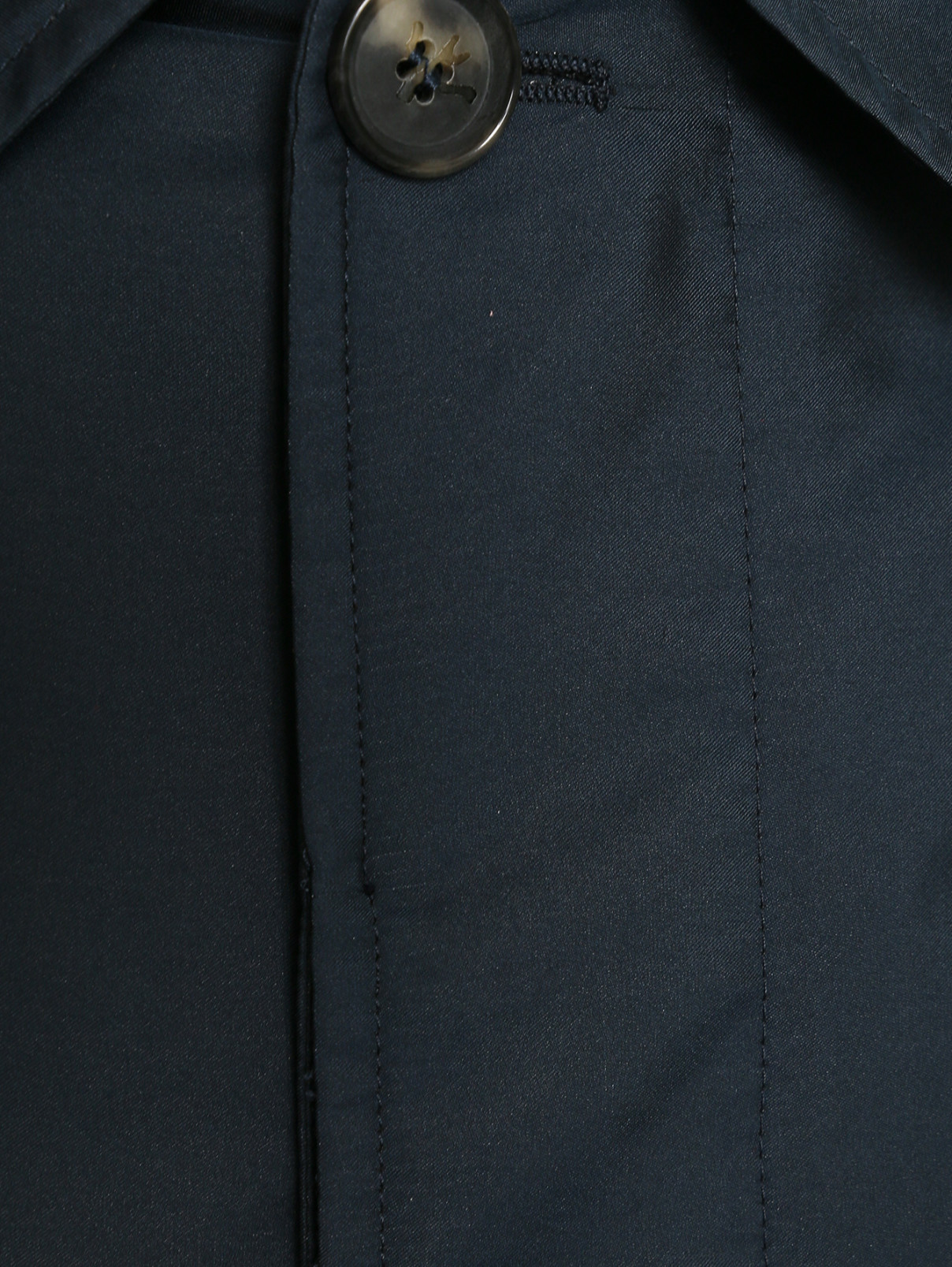 Плащ на пуговицах с боковыми карманами Isaia  –  Деталь  – Цвет:  Синий