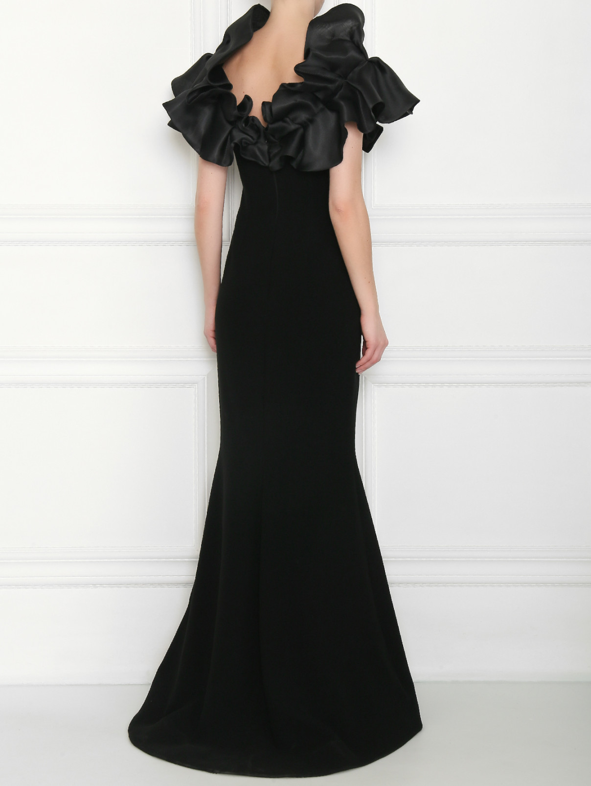 Платье макси, приталенное с объемными рукавами Gaby Charbachi  –  МодельВерхНиз1  – Цвет:  Черный