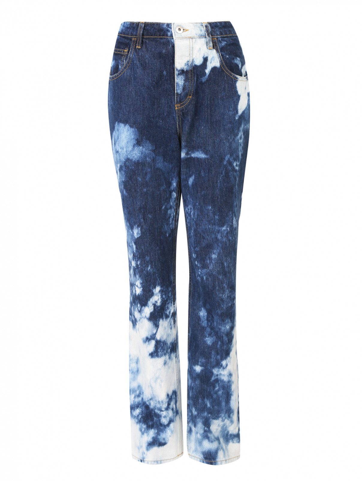 Свободные джинсы из вареного денима Au Jour Le Jour  –  Общий вид  – Цвет:  Синий