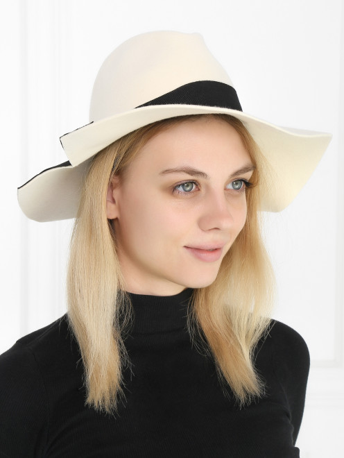Шляпа из шерсти с широкими полями Emporio Armani - Модель Общий вид