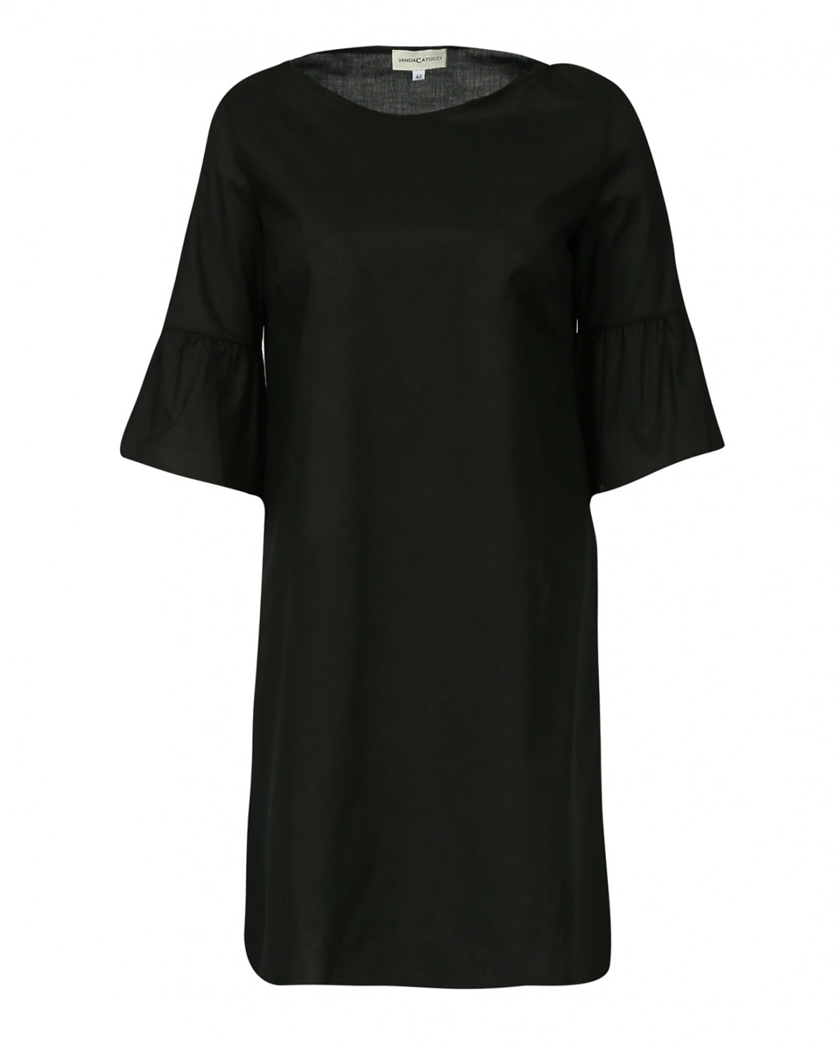 Платье из хлопка Vanda Catucci  –  Общий вид  – Цвет:  Черный
