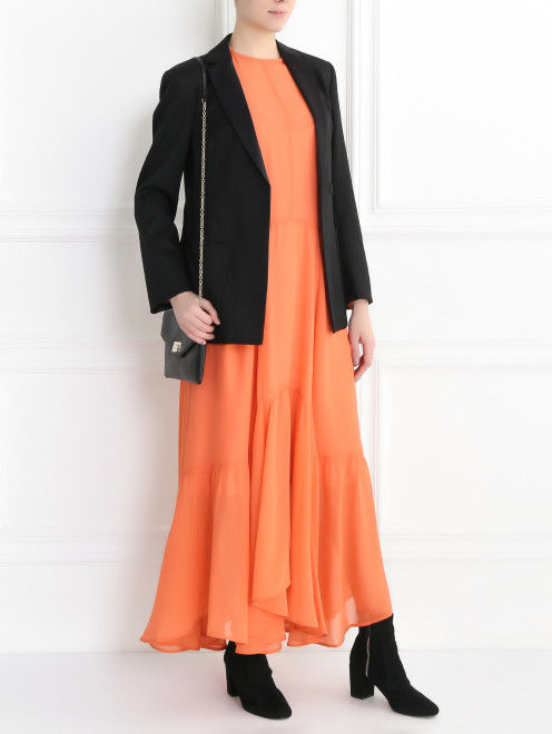 Платье-миди из шелка с декоративной отделкой Dorothee Schumacher - МодельОбщийВид