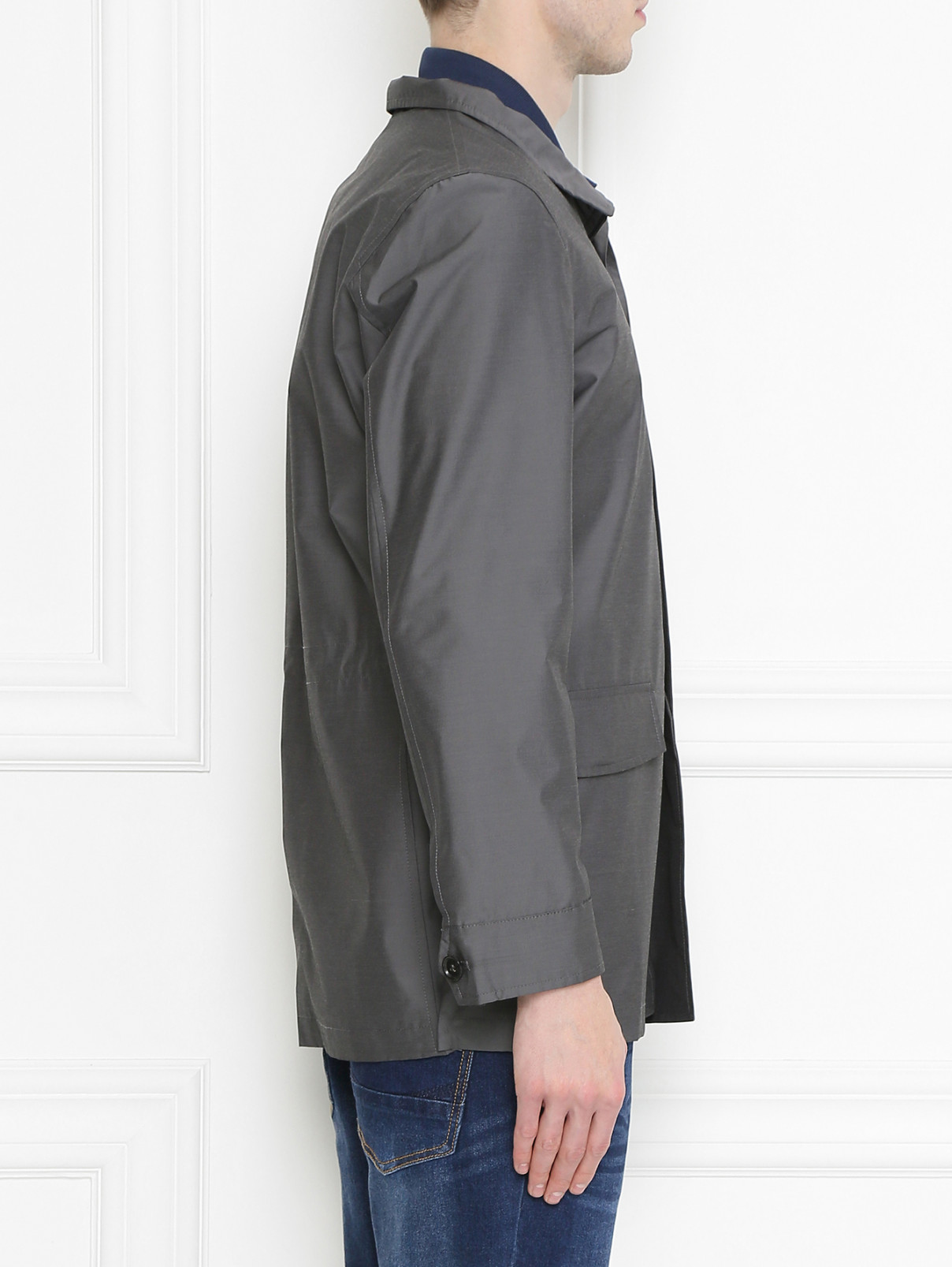 Куртка на молнии Isaia  –  МодельВерхНиз2  – Цвет:  Серый