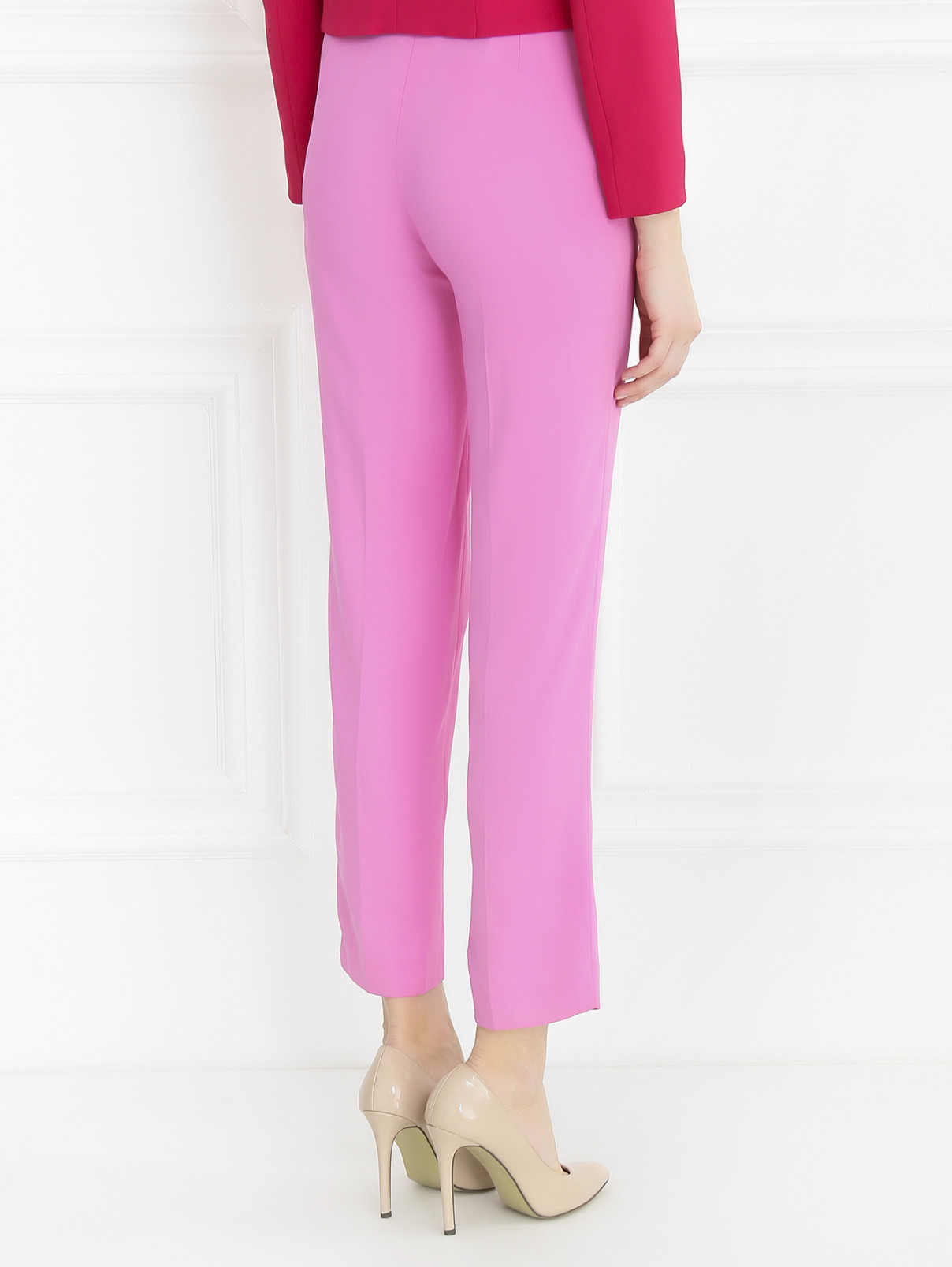 Укороченные брюки прямого кроя из вискозы Versace 1969  –  Модель Верх-Низ1  – Цвет:  Розовый