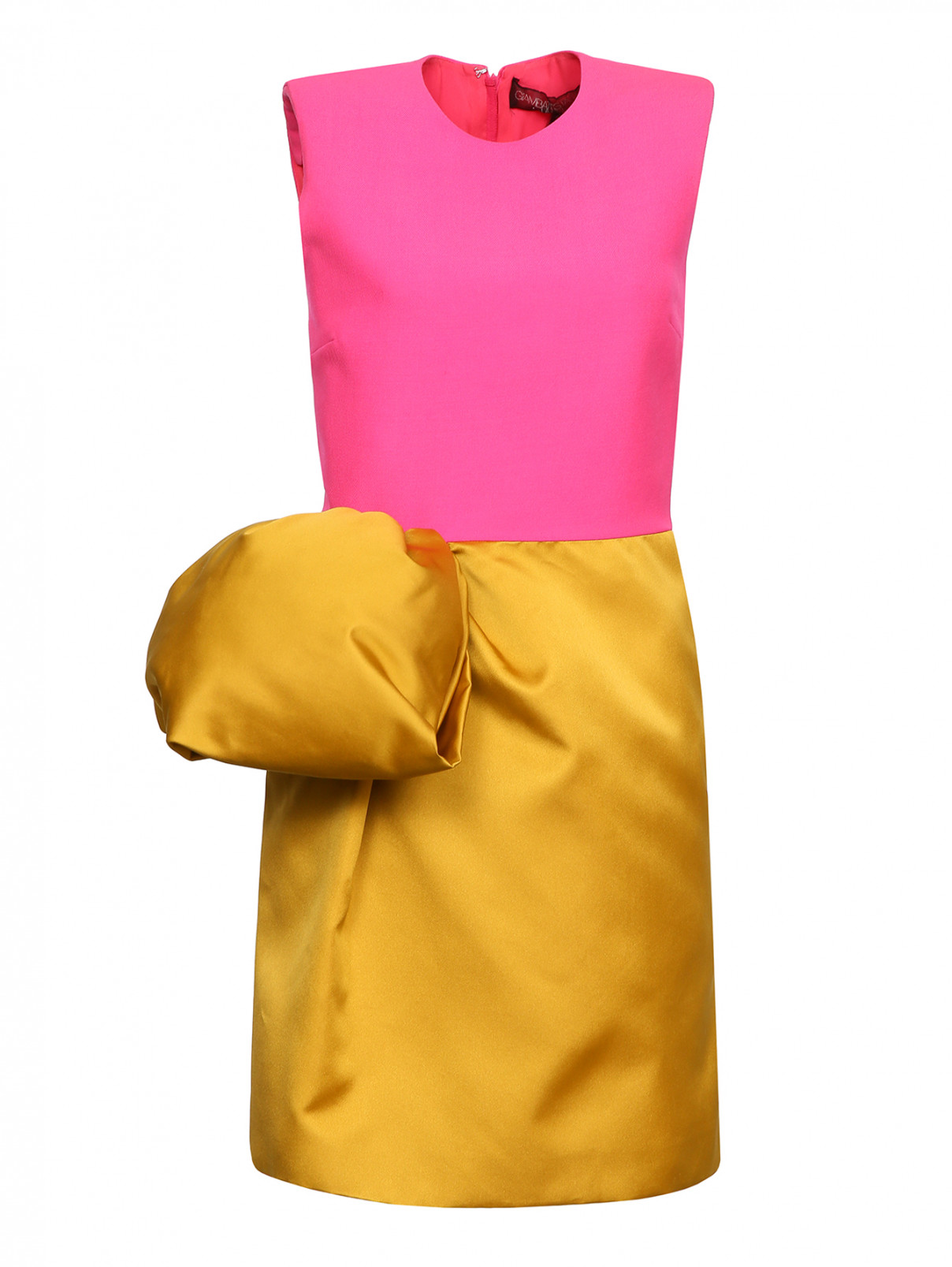 Платье тюльпан из шерсти и шелка с декором Giambattista Valli  –  Общий вид  – Цвет:  Розовый