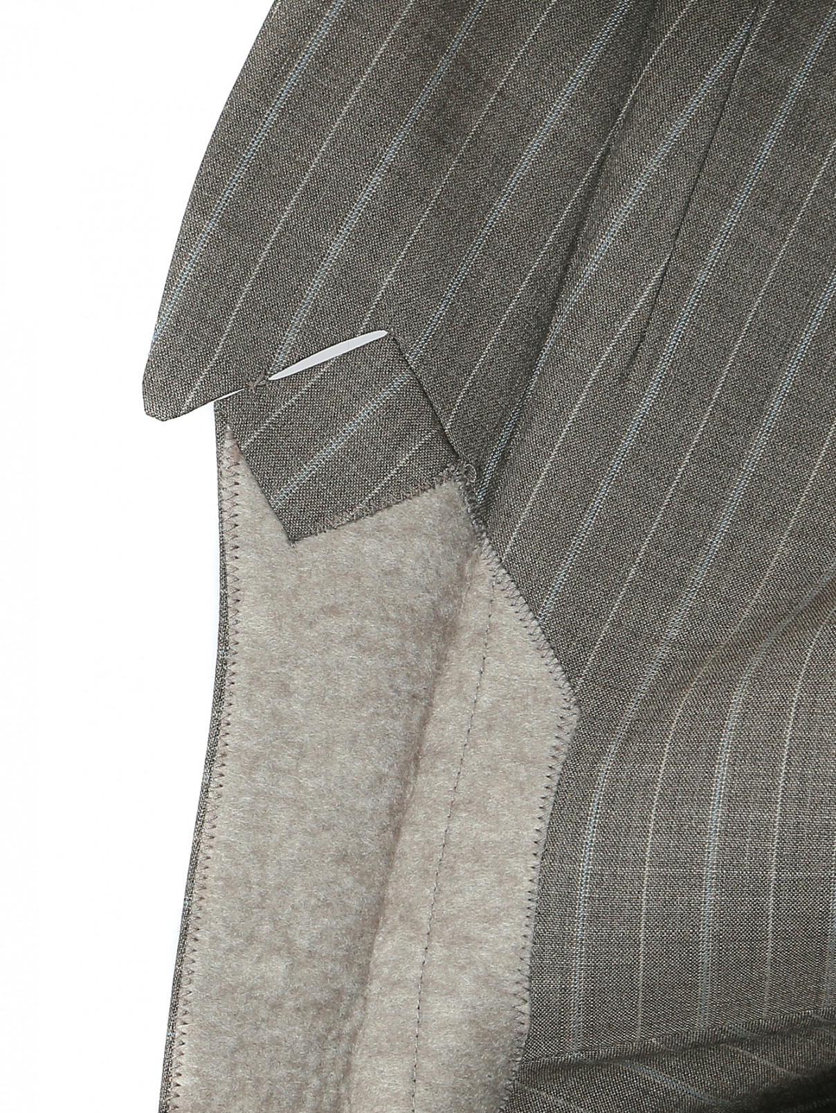 Пиджак из шерсти с узором "полоска" Veronique Branquinho  –  Деталь1  – Цвет:  Серый