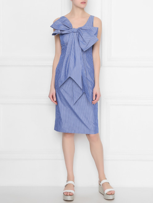 Платье из хлопка с узором полоска Moschino Boutique - МодельОбщийВид
