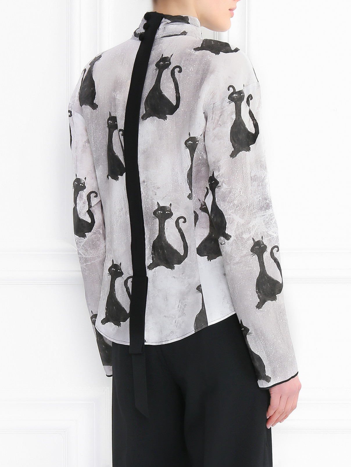 Блуза с узором и контрастной отделкой Marc Jacobs  –  Модель Верх-Низ1  – Цвет:  Узор